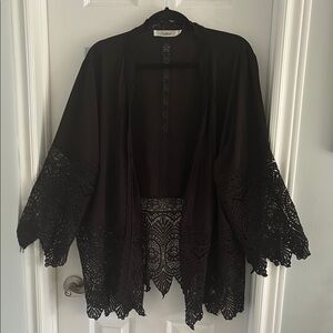 Black Lace Kimono Cardigan